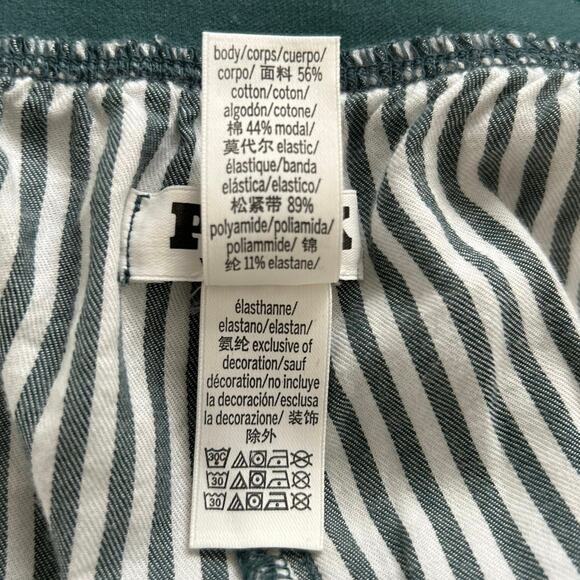 💓Sold 💓not for sale💓Pink VS Women Striped Wide Leg Pajama Pants Green Holiday L - Picture 7 of 8